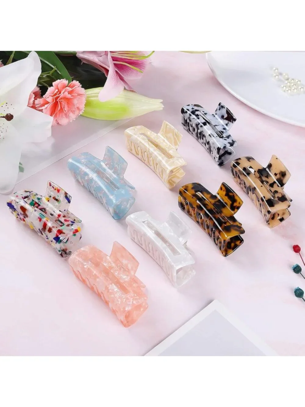 8 Pcs Claw Hair Clips - 3 Inch Stylish Hair Accessories for Women, Perfect Hold